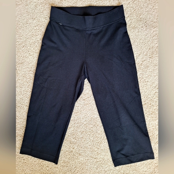 Lands' End Pants - Lands End Women' Black Wide Leg Cropped Pull-on Athletic Pants - Size Medium